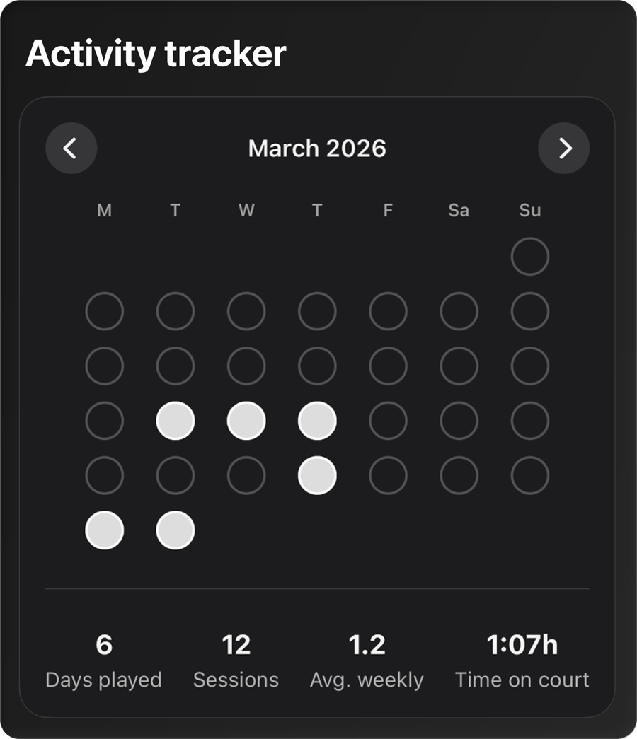 Shoot a Hoop training calendar filling in across the weeks.